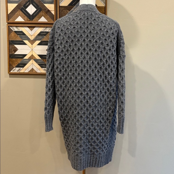 Banana Republic Bariloche Honeycomb Cardigan Heathered Grey XS *As-Is* - Picture 6 of 11